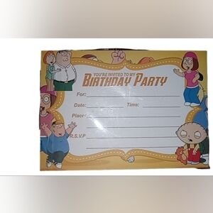 24 pk Family Guy Birthday Party Invitations
